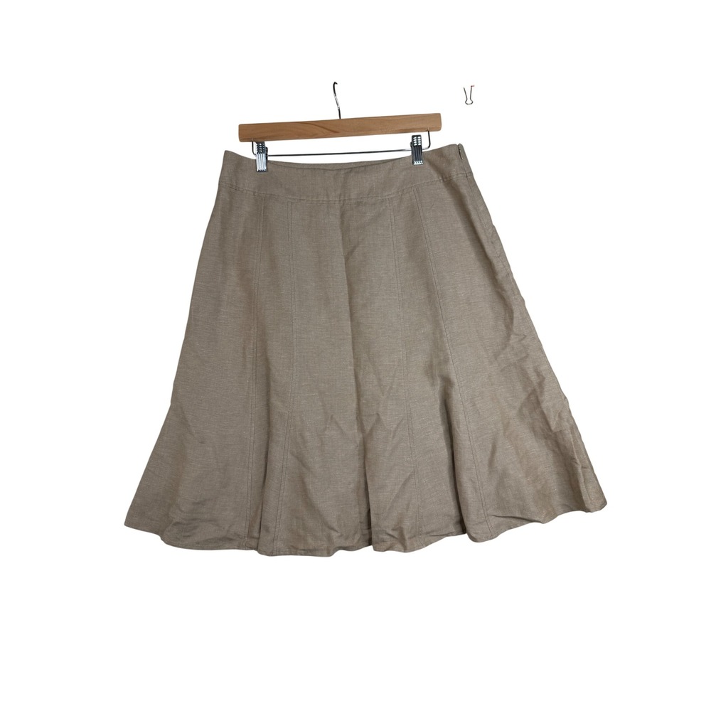 Coldwater Creek Linen Blend A-line Skirt size Medium Tan